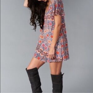 Show Me Your Mumu Mini Kylie Dress Size Small Boho Print Flowy Fit
